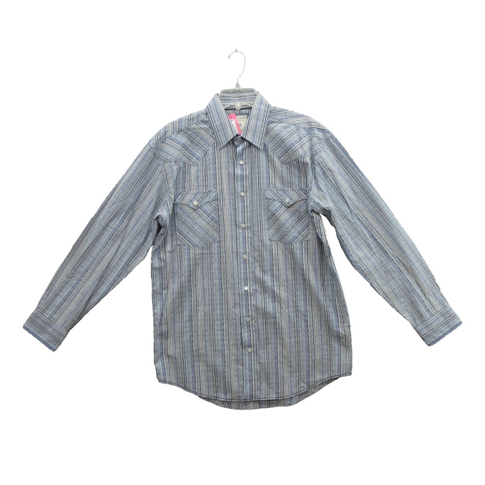 Panhandle Men Shirt Medium Western Long Sleeve Rough Stock 100% Cotton New